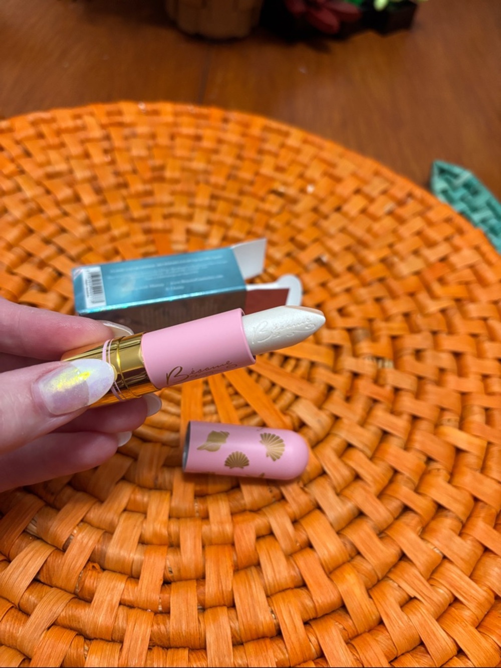 Mermaid Lagoon Mermaid Kiss Lipstick - Aqua Teal & Gold Accents - Picture 9 of 10